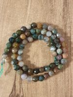 1 Strang echte Natürliche Indische Achate Facettierte 6 mm