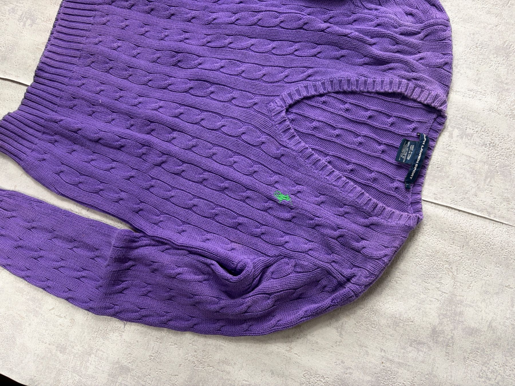 Ralph Lauren Pullover & Sweatshirts: Pull Torsadé Ralph Lauren Violet Col V - L #31 – Neu (gemäss Beschreibung) aus Hauterive NE von Leo_o 1