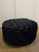 Schwarzer Pouf / Hocker mit Kissen, Top Zustand!
