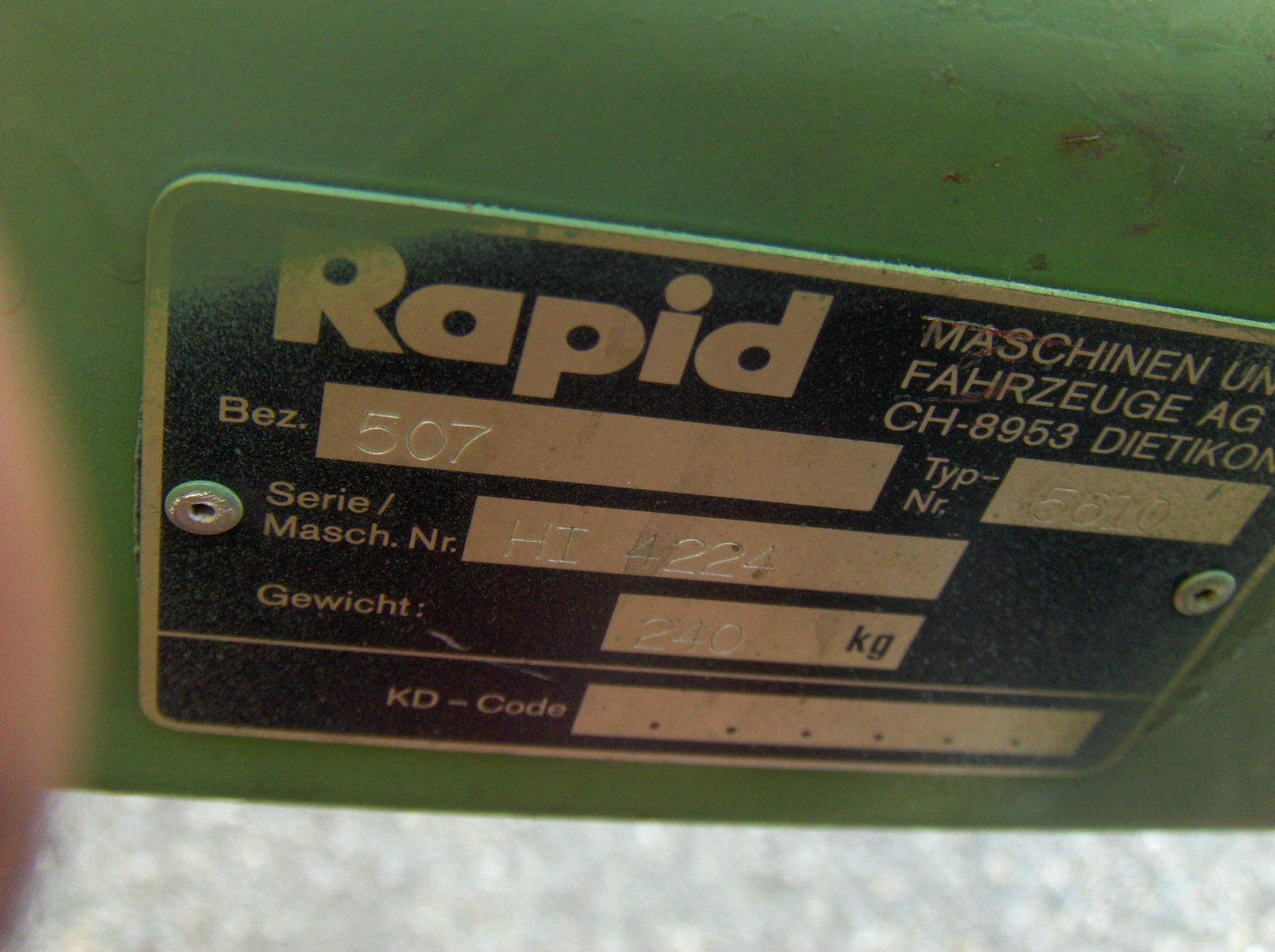 Rapid Tutte le macchine: Rapid 507 Hydrostat – Usato da Hagenbuch ZH venduto da Staubhagenbuch 5