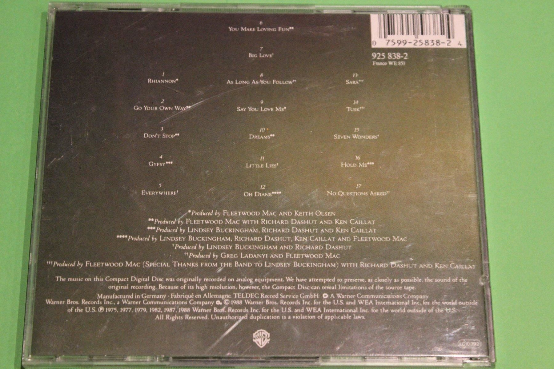 CDs: FLEETWOOD MAC - GREATEST HITS CD 1988 – Gebraucht aus Tübach von JamesStone 2