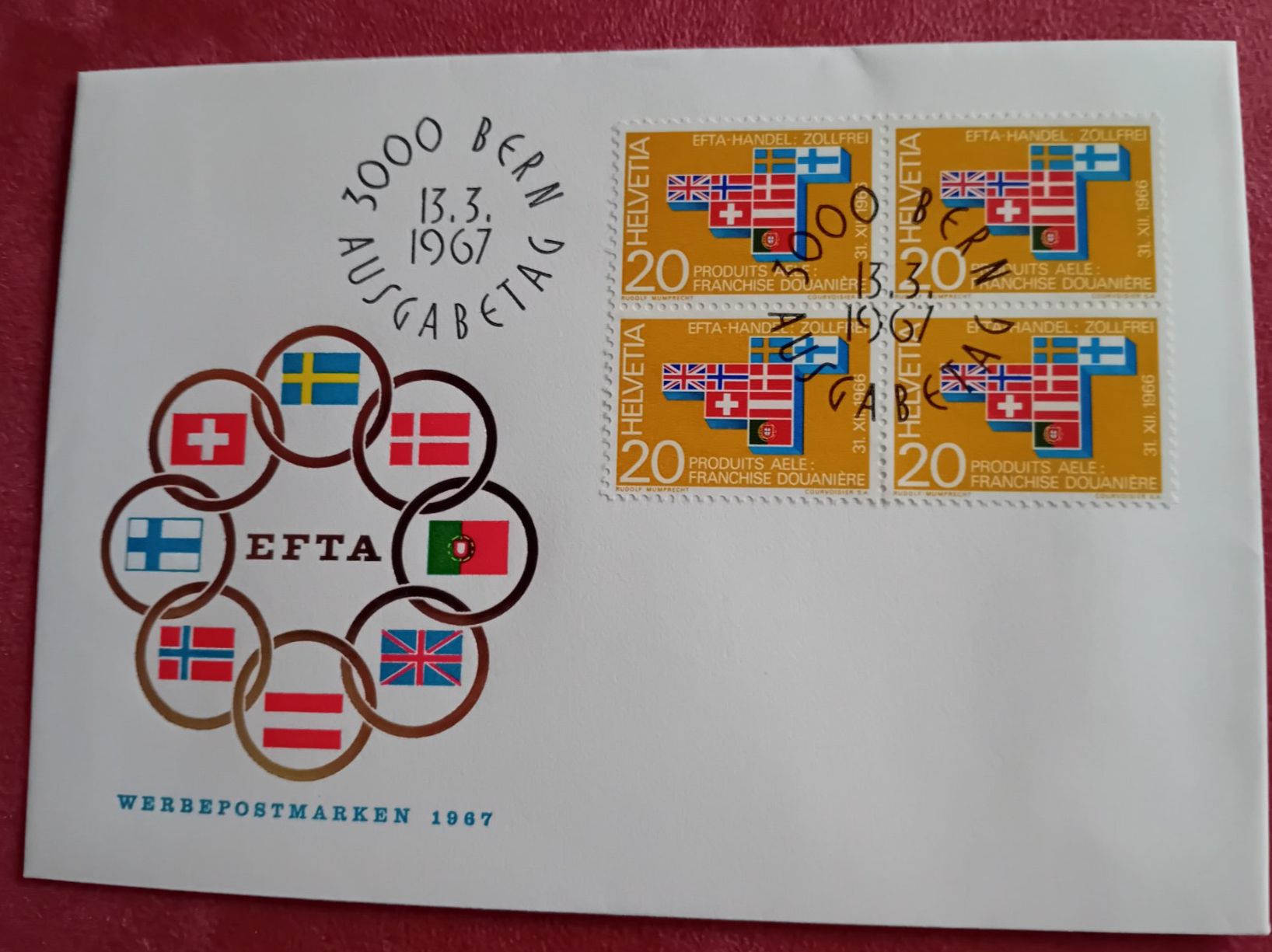 Alle Briefmarken: Ersttagsbrief Werbepostmarken EFTA  Jahr1967 – Neu (gemäss Beschreibung) aus Stansstad von R.Anna