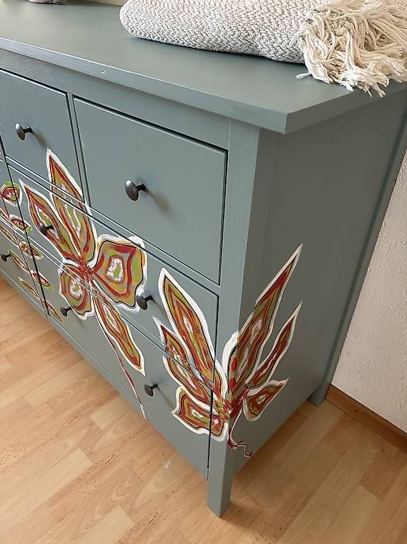 Cassettiere: Holz Kommode Sideboard hand-painted und gestrichen 🥰 – Nuovo (secondo la descrizione) da winterthur venduto da MEAhealingBrush 2