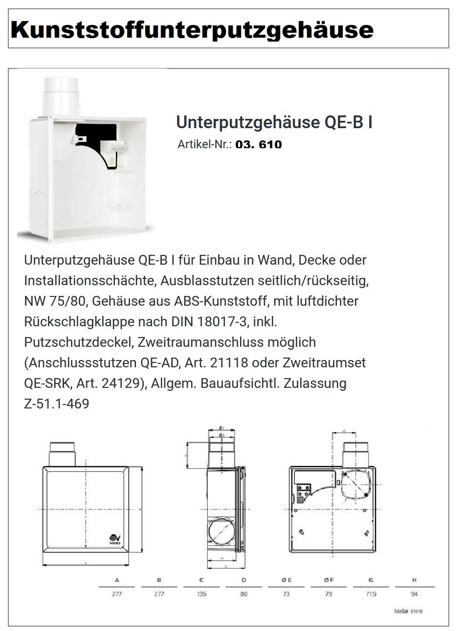 Ventilateurs: Einrohrventilator Vortice Set – Neuf avec emballage d'origine à Zürich par Ventilatoren 1