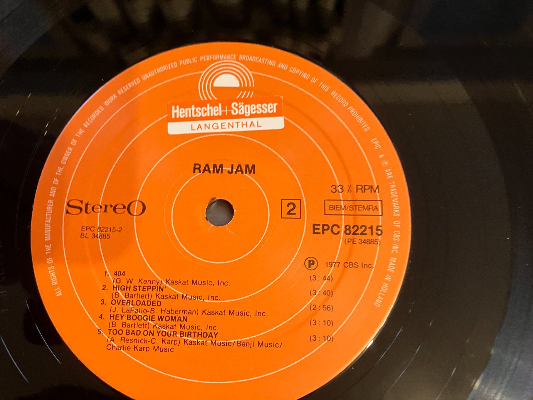 Dischi in vinile: Ram Jam – Usato da Aarwangen venduto da Jukebox3 7