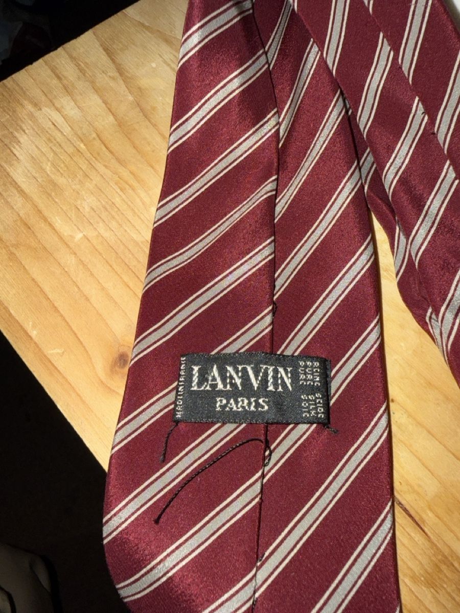 Lanvin Krawatten: Cravate Lanvin rayée rouge et blanche, excellent état – Gebraucht aus Yverdon-les-Bains von Le_Joss 2