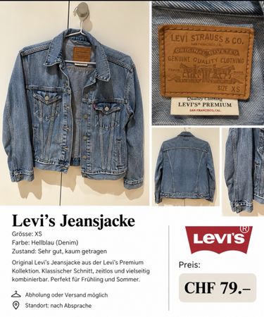 Jeansjacke Levi's Premium hellblau Grösse XS sehr gut