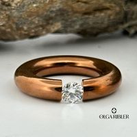 Edelstahl 6 mm  Ring mit Zirkonia Gr 62