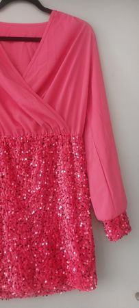 Pinkes Pailletten Kleid, Grösse 36 - perfekt für Party!