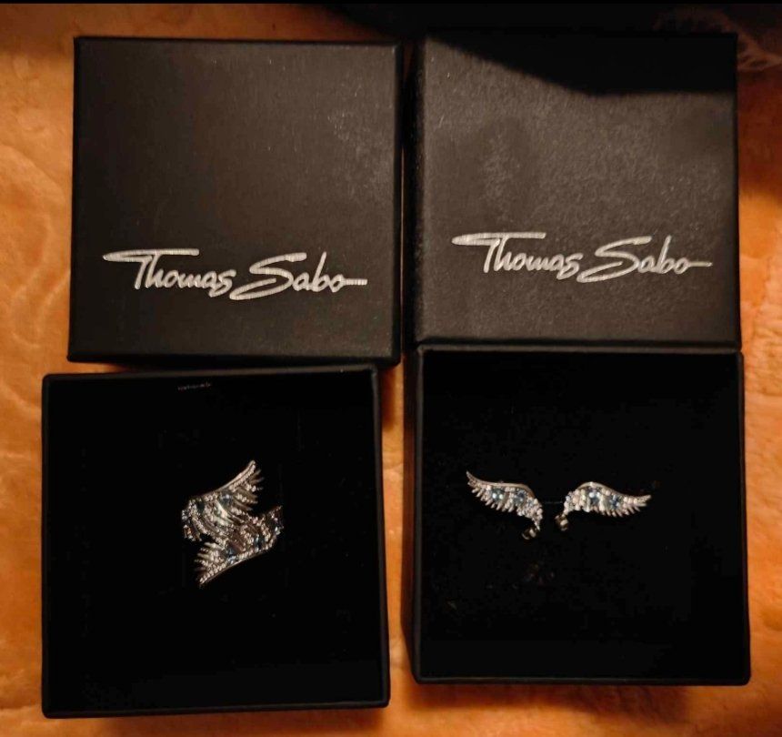 Altri gioielli: Thomas Sabo Set: Flügel Ohrringe & Ring, 925 Silber – Usato da St. Margrethen SG venduto da Pinny963
