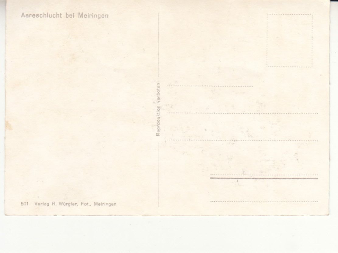 Ansichtskarten: Aareschlucht ca. 1940 – Gebraucht aus Bürglen TG von StampGraf 1