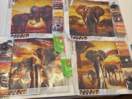 4x Elefant 🐘 Diamond Paiting 30x30