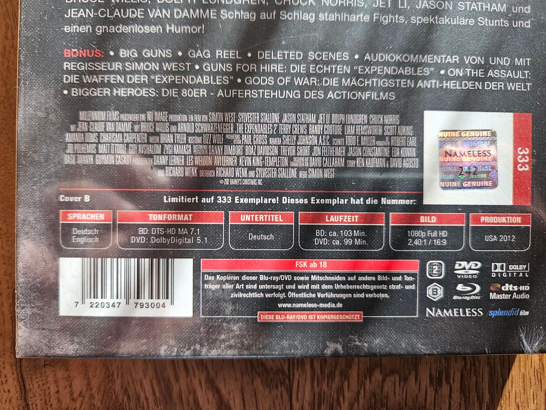 Tutti i DVDs: The Expendables 2 von Namless Media – Nuovo e nell'imballaggio originale da St.Gallen venduto da Capsule_Corporation 3