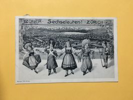 Sechseläuten Zürich 1906 Stadt Kinder in Tracht