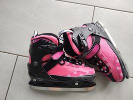 Schlittschuhe verstellbar Grösse 33 bis 37 pink schwarz