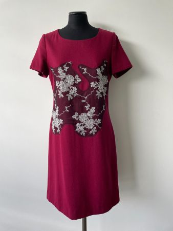 Wollkleid mit Blumen Gr. 36