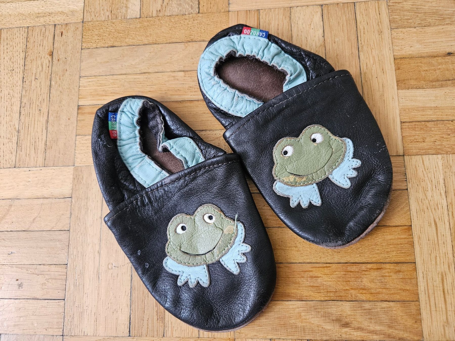 Schuhe für Jungen: Lederfinkli Frosch ca. Gr. 27 / 17.5 cm – Gebraucht aus Unterengstringen von saraman