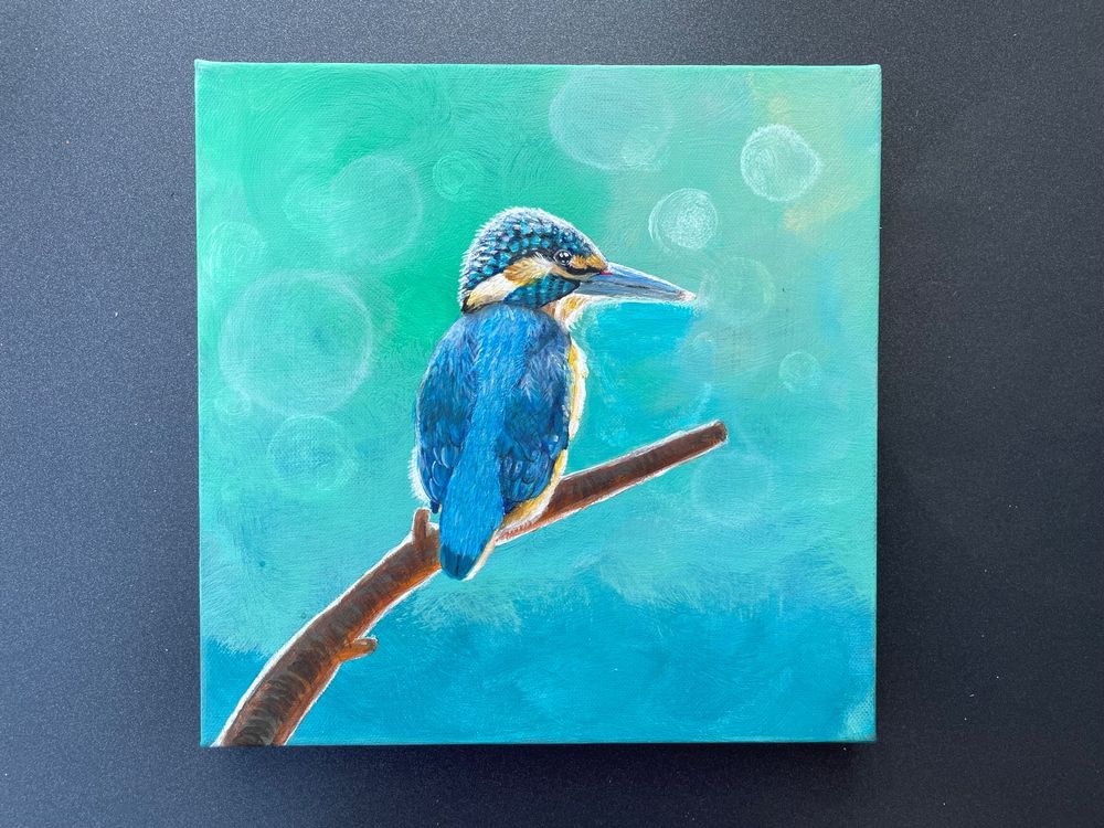 buntes exotisches Acrylbild mit Vögel | Kaufen auf Ricardo