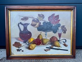 (Öl)gemälde Stillleben Herbstfrüchte, signiert, Vintage 54