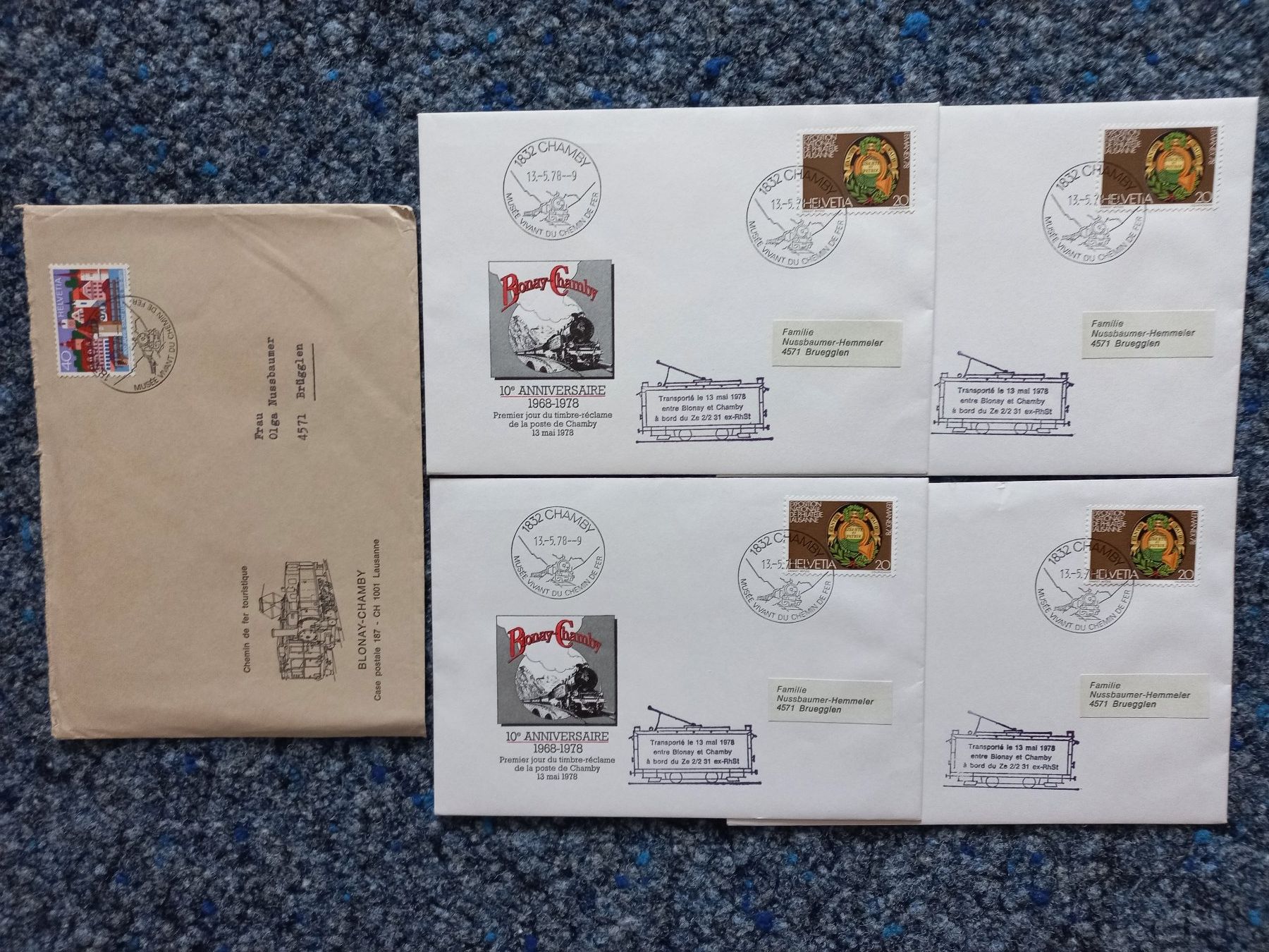 Tous les timbres: 10 Jahre Museumsbahn Bloney-Chamby 1978 – D'occasion à Brügglen par hokuspokus04
