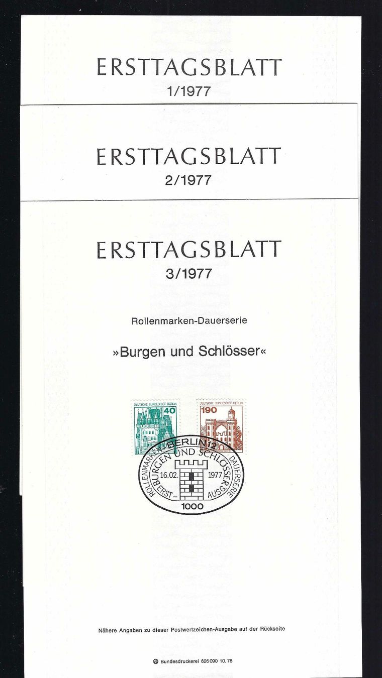 Tutti i francobolli: Erstagsblätter BRD Stempel Berlin 1977 – Usato da Kriens venduto da eiche50 4