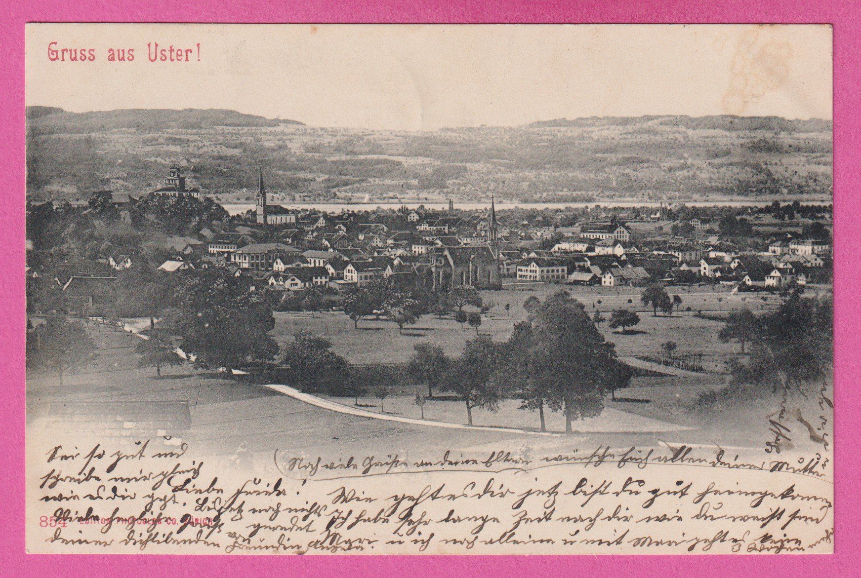 Ansichtskarten: Gruss aus Uster gel 1902 – Gebraucht aus Einsiedeln von dillie