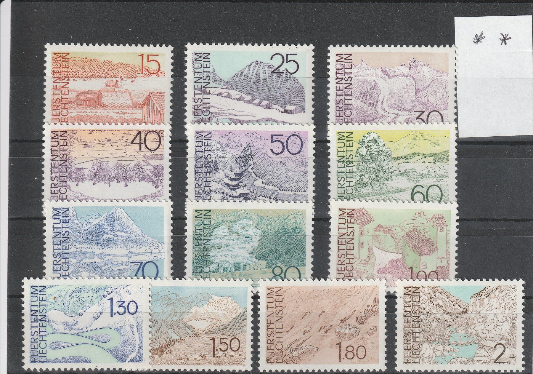 Alle Briefmarken: Liechtenstein Landschaften ** – Neu (gemäss Beschreibung) aus Breitenbach von anti11