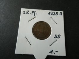 Dt. Reich 1925 A, 2 Reichspfennig