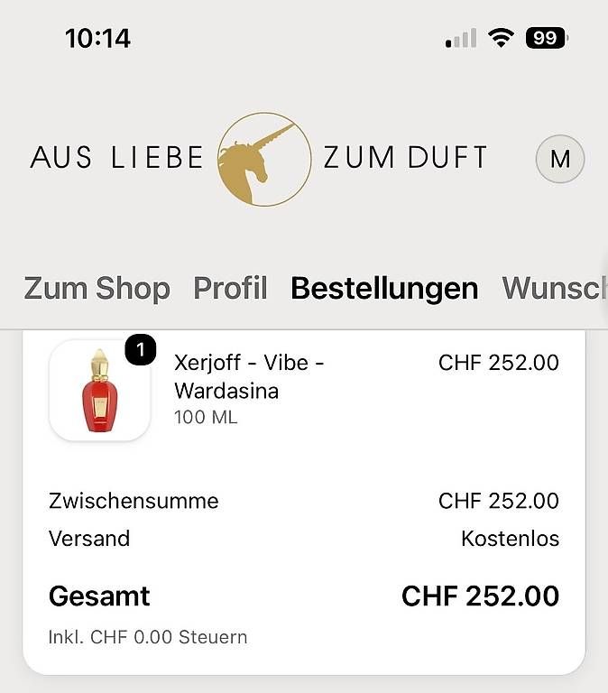Profumi & Eau de Toilette: Xerjoff Wardasina – Usato da Lengnau AG venduto da SwissIrish 3
