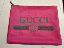 Gucci Pinke Leder Clutch Tasche