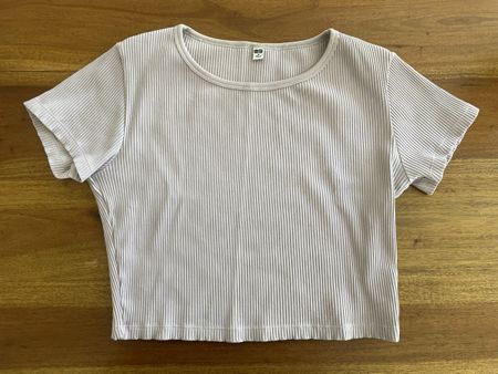 Uniqlo Rippen T-Shirt hellrosa Grösse M