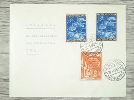 TR13 Enveloppe + Timbre Vatican 1952