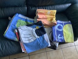 LOT de 5 grands linges de plage - Thèmes : enfants/animaux