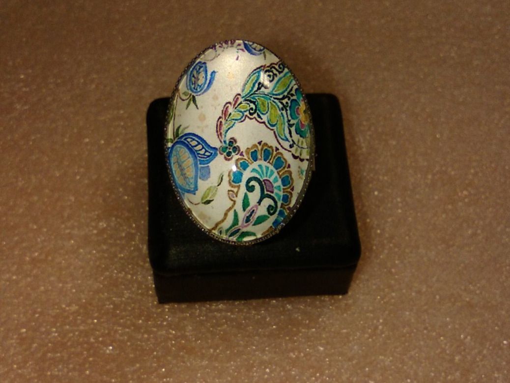 Ringe: RING EDELSTHAL MIT FANTASIE BILD,,GLANZIG – Neu (gemäss Beschreibung) aus Basel von bijoutrie_4 2