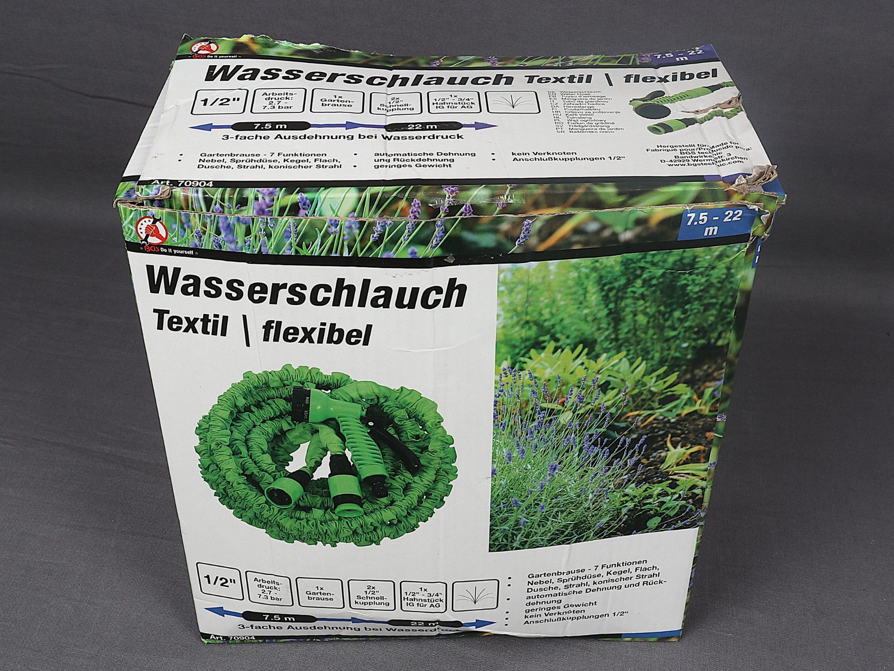 Rohre & Schläuche: WASSERSCHLAUCH TEXTIL  / flexibel 7.5 - 22m – Neu (gemäss Beschreibung) aus Steinen von Restwert_Steinen 2