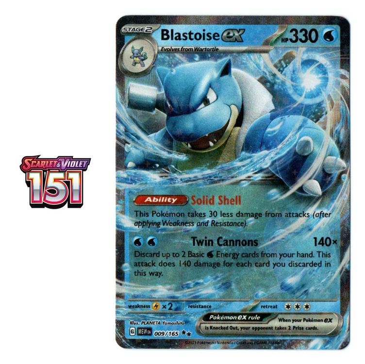 Pokemon 151 – Carta Blastoise Ex 200/165 – Illustrazione Speciale Rara (Mint)