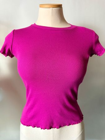 HUNKEMÖLLER, Top Cotton Rib, Gröss XS, Farbe Pink