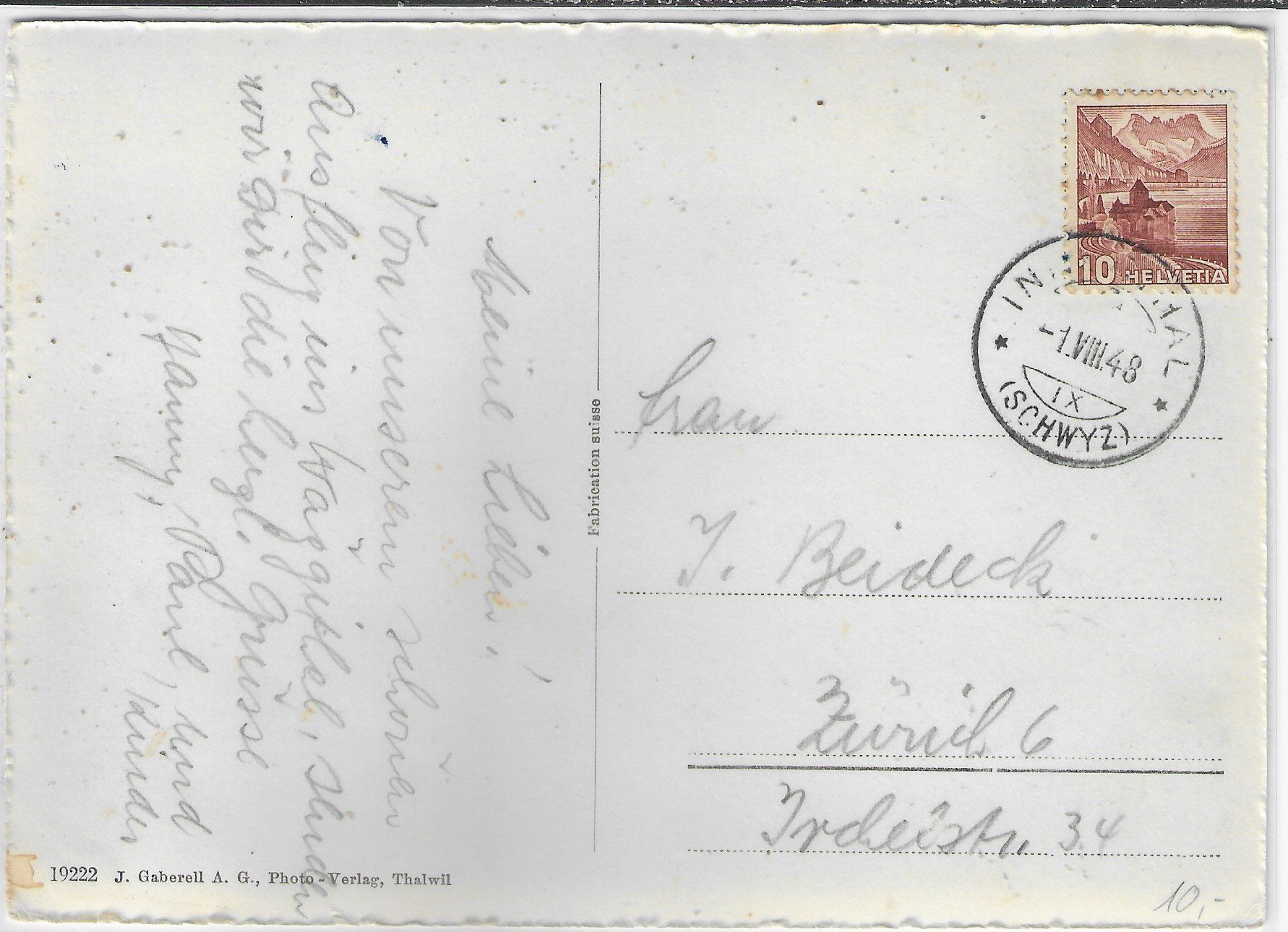 Cartoline postali: Stausee Wäggital - Innertal – Usato da Ettingen venduto da Kartenplanet 1