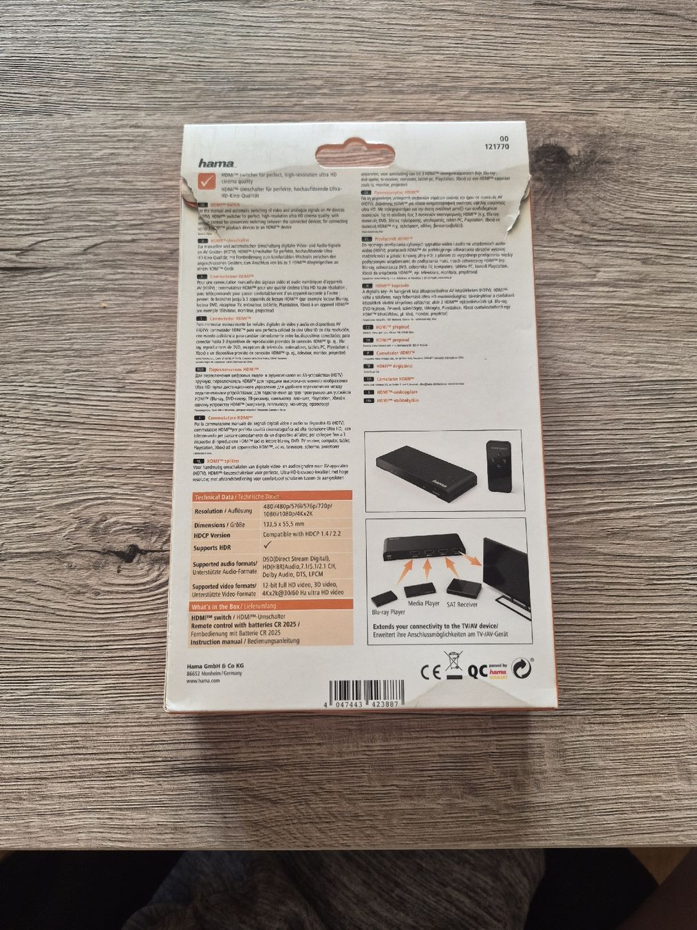 Hama Adattatori: Hama Switch HDMI 4K 3 entrées automatique neuf – Nuovo e nell'imballaggio originale da St-Aubin-Sauges venduto da val_xz9c 1