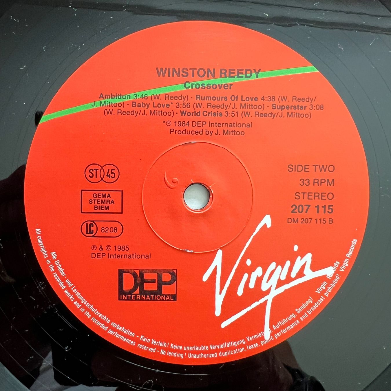 Dischi in vinile: Winston Reedy - Crossover / 1. D-Press. 1985 - TOP – Usato da Gais venduto da soundcave57 3