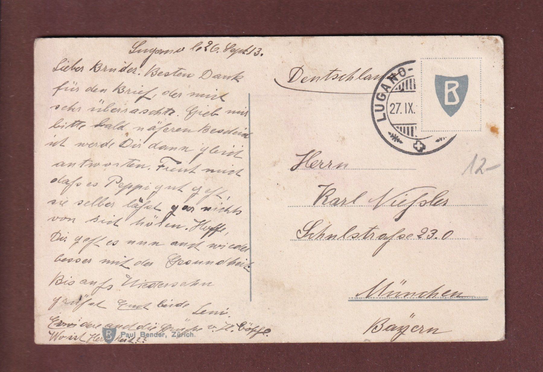 Cartoline postali: ORIA - Motivo - 1913 – Usato da Pully venduto da nicecards 1
