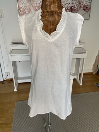 Weiss Tunika mit Rüschenkragen, Grain de Malice, 36/38
