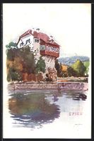 Spiez, Blick auf Bürgerhaus am See
