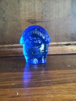 Vintage Glas Troll Bergdala Schweden Kunstglas blau retro