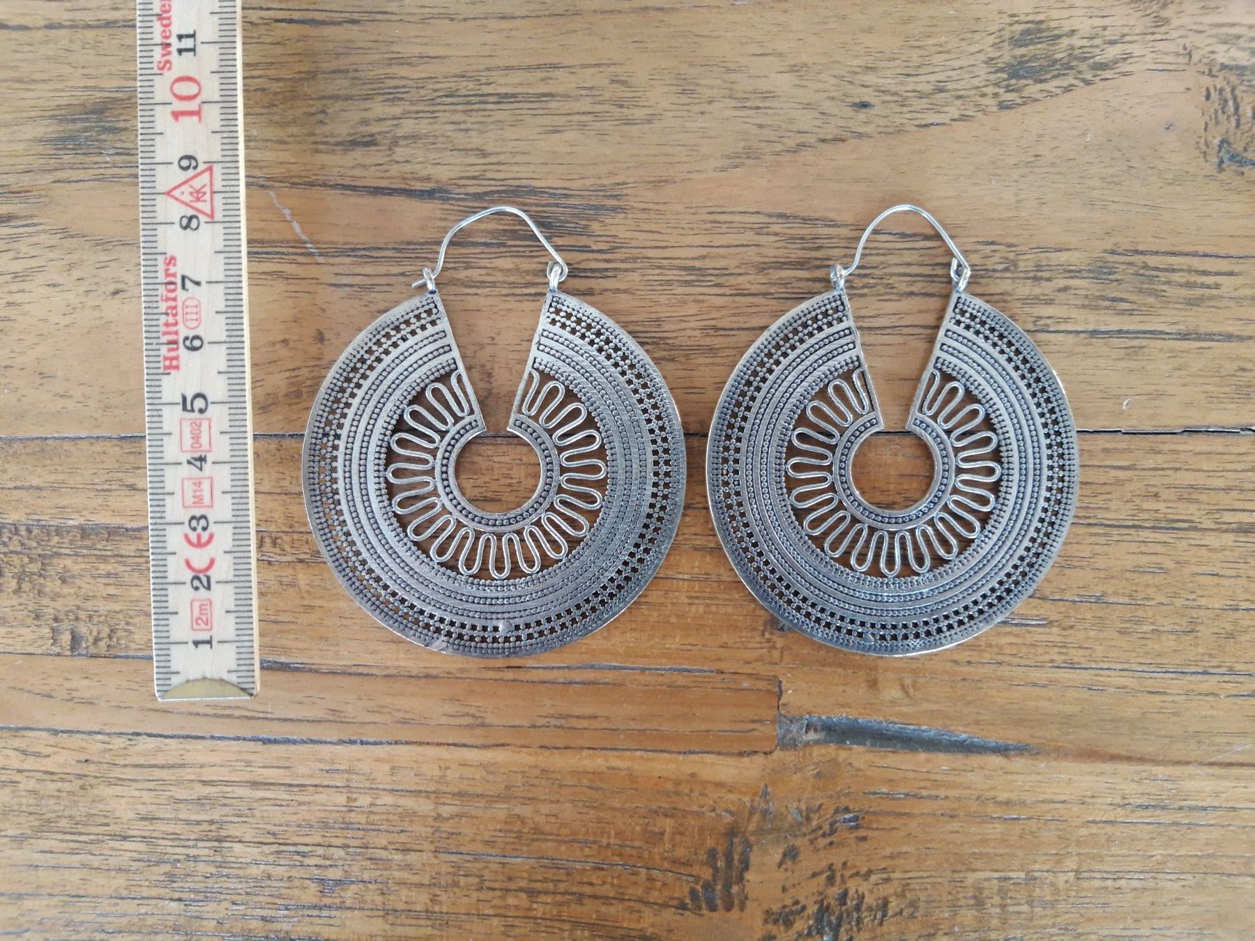 Ohrringe & -stecker: Boho Ethno Creolen Ohrringe Metall Silber – Gebraucht aus Feuerthalen von tanatha_st 2