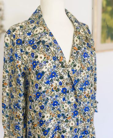 Sandro Silk Floral Midi Dress - Size 36