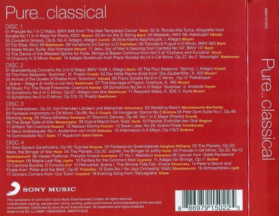 CD: box 4CD's - Anthony Newman, Isaac Stern, Leonard Bernstein, – Usato da Unterbäch venduto da hiliq 1