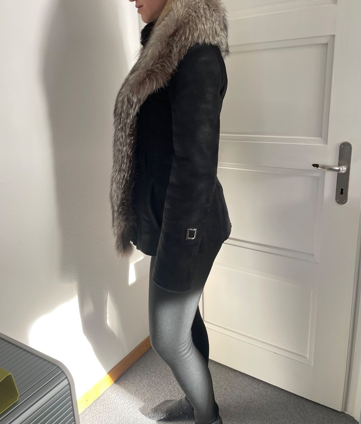 Giacche: Schwarze Winterjacke echt Leder Pelz Gr. 36/S – Usato da Münchenstein venduto da nel_57mj 1