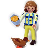 PLAYMOBIL FI?URES 70149 SERIE 20 girls 12 FARMER FEEDING DUC