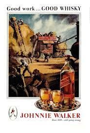 Insegne: Blechschild-JOHNNIE WALKER-GOOD WORK-GOOD WHISKY – Nuovo e nell'imballaggio originale da Rupperswil venduto da big-one-sale